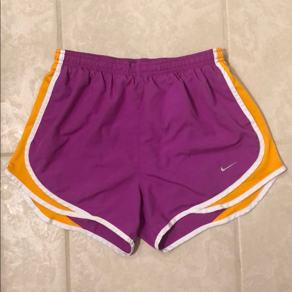 Purple and Orange Nike Shorts
